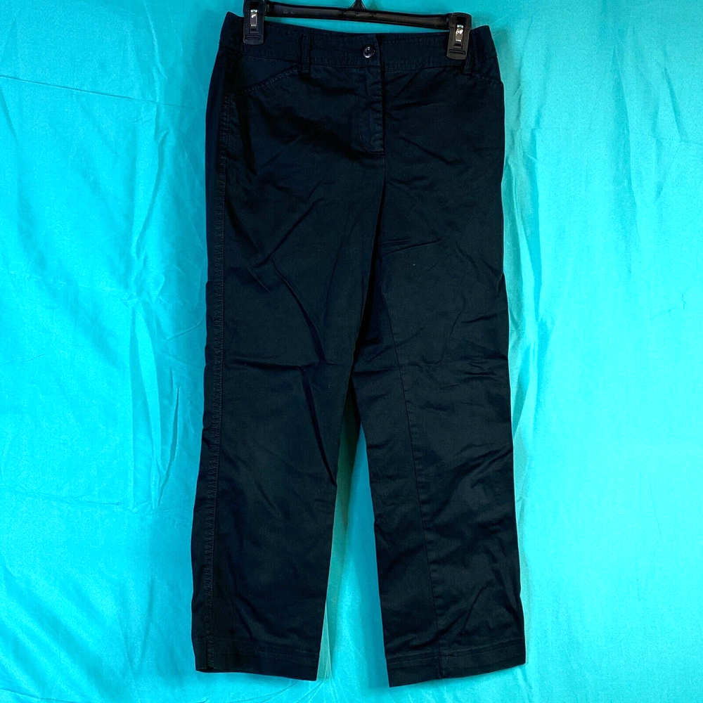 Charter Club Womens Slim It Up Straight Leg Pants Black Stretch 4