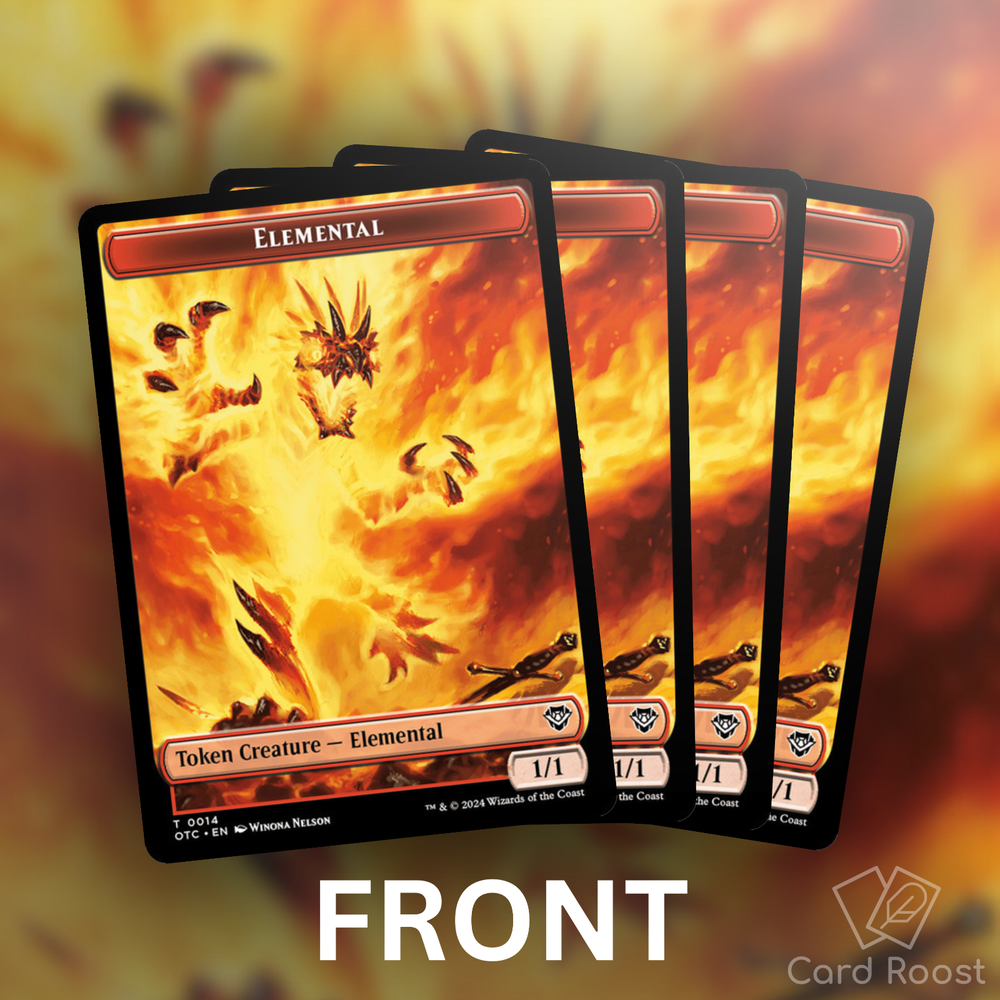 MTG x4 Elemental (0014) / Soldier (0026) Double-Sided Token OTC Playset-image
