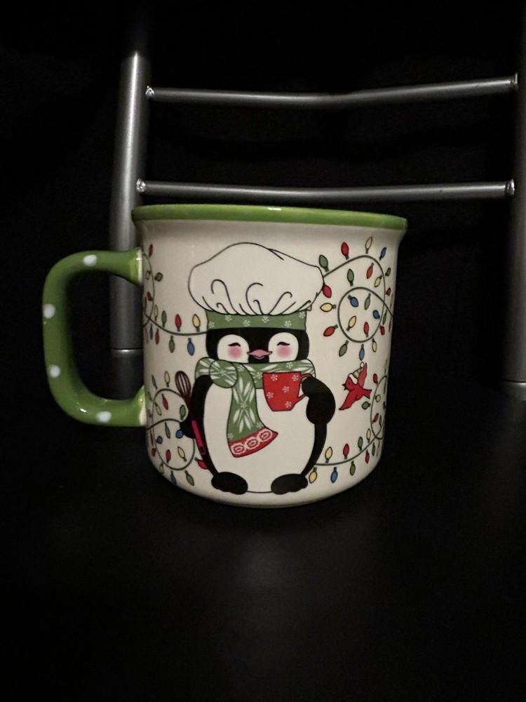 Temptations By Tara Winter Whimsey Penguin 16 oz Ceramic Coffee/Tea Mug