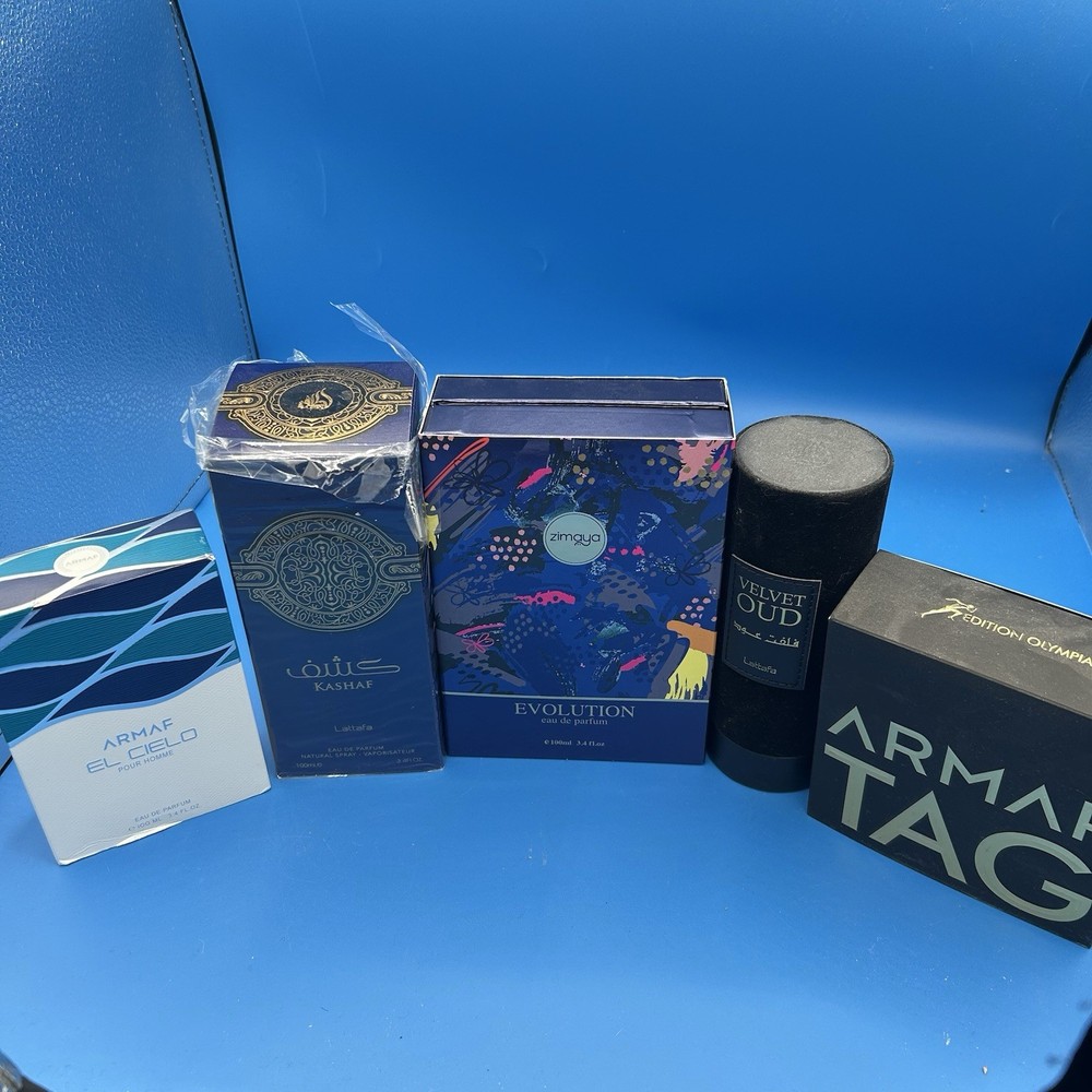 COLOGNE LOT OF 5 Lattafa, Zimaya , Armaf And More