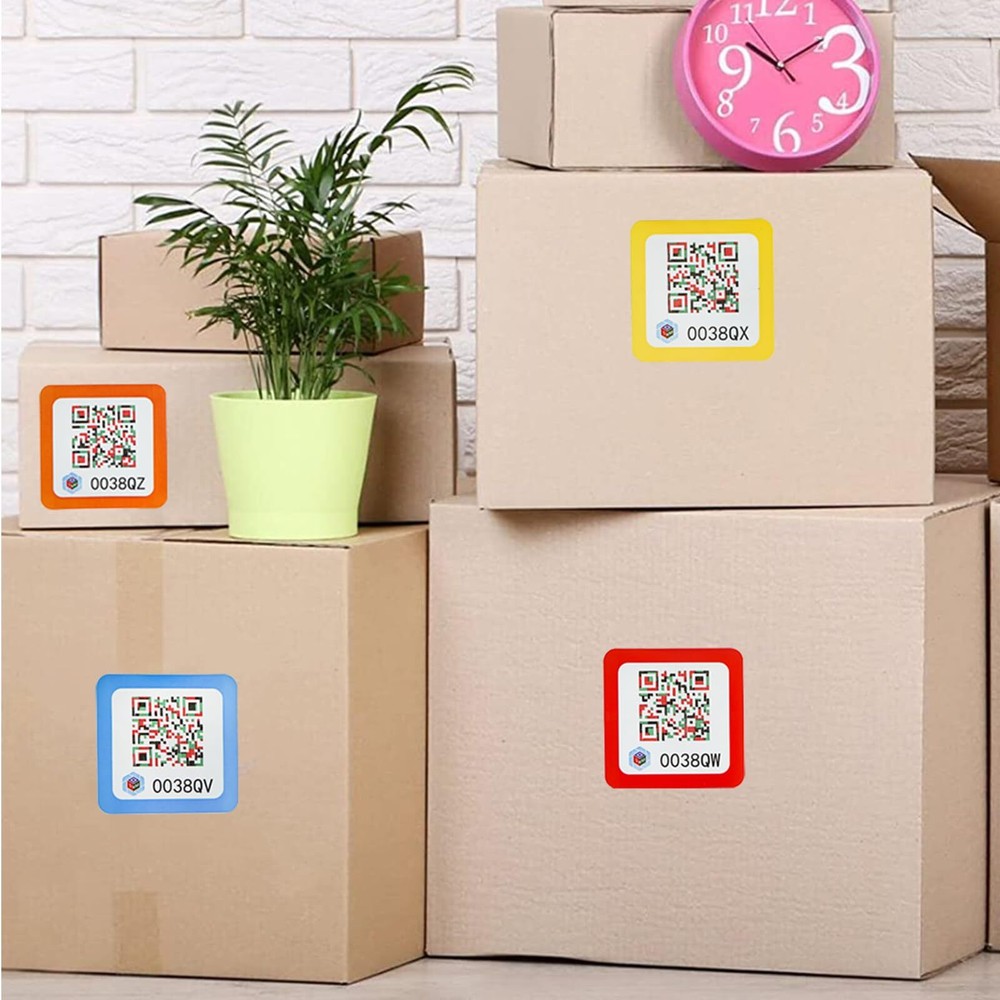 Storage & Organization Labels with 48 QR Code Stickers for Advanced Inventory Management