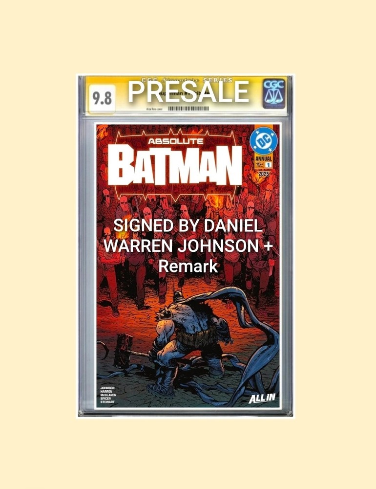 PRESALE Absolute Batman Annual #1 CGC SS 9.8 1st Print SIGNED Johnson + Remark-image