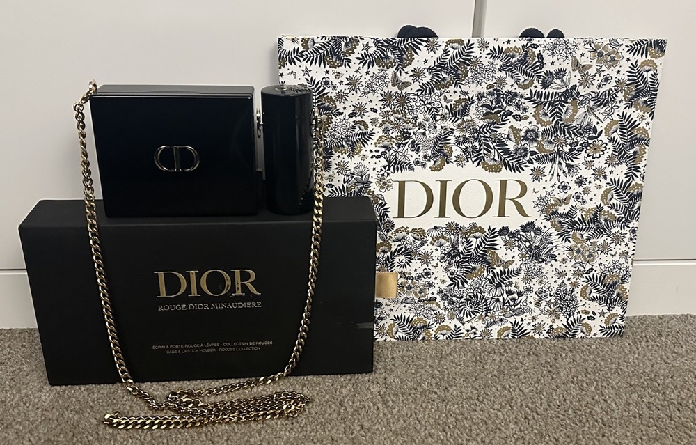 Dior VIP Exclusive Black Glossy Mini Bag Clutch Coffret 2022 Rare Gift