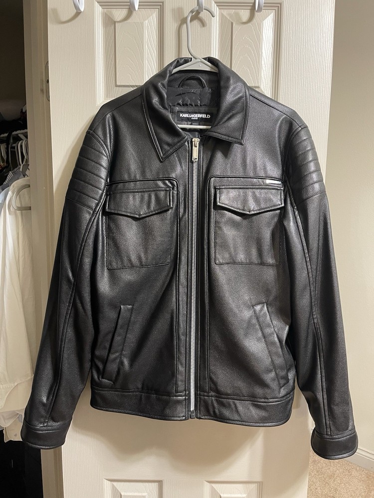 Karl Lagerfeld Men Real Leather Jacket