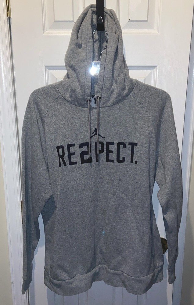 Nike Air Jordan Hoodie Mens XXL Gray RE2PECT Derek Jeter Fleece Pullover