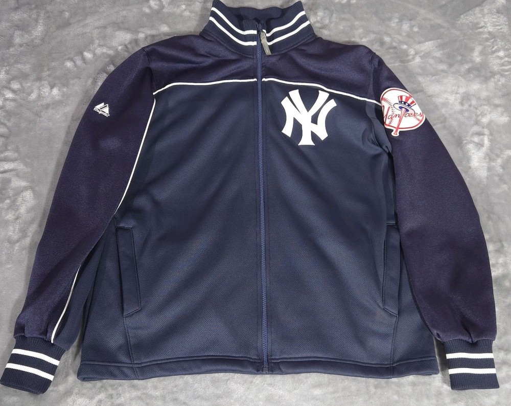 Majestic New York Yankees Jacket Medium Blue MLB Authentic Collection W/ Patch