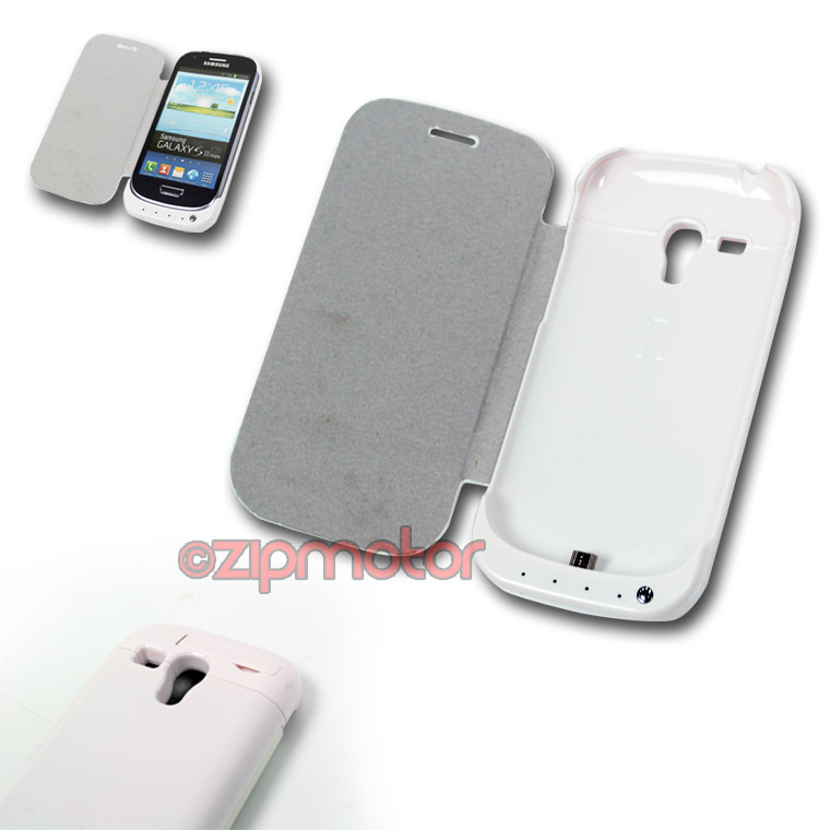 2000MAH BACKUP BATTERY CHARGER EXTENDED POWER CASE COVER WHITE GALAXY S III MINI
