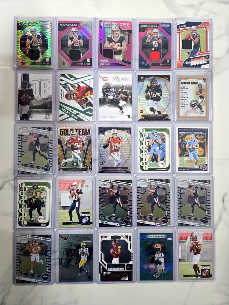 NFL RC QB 165 Card Lot - Maye, Nix, Williams, Daniels, McCarthy (ALL RC QBs)