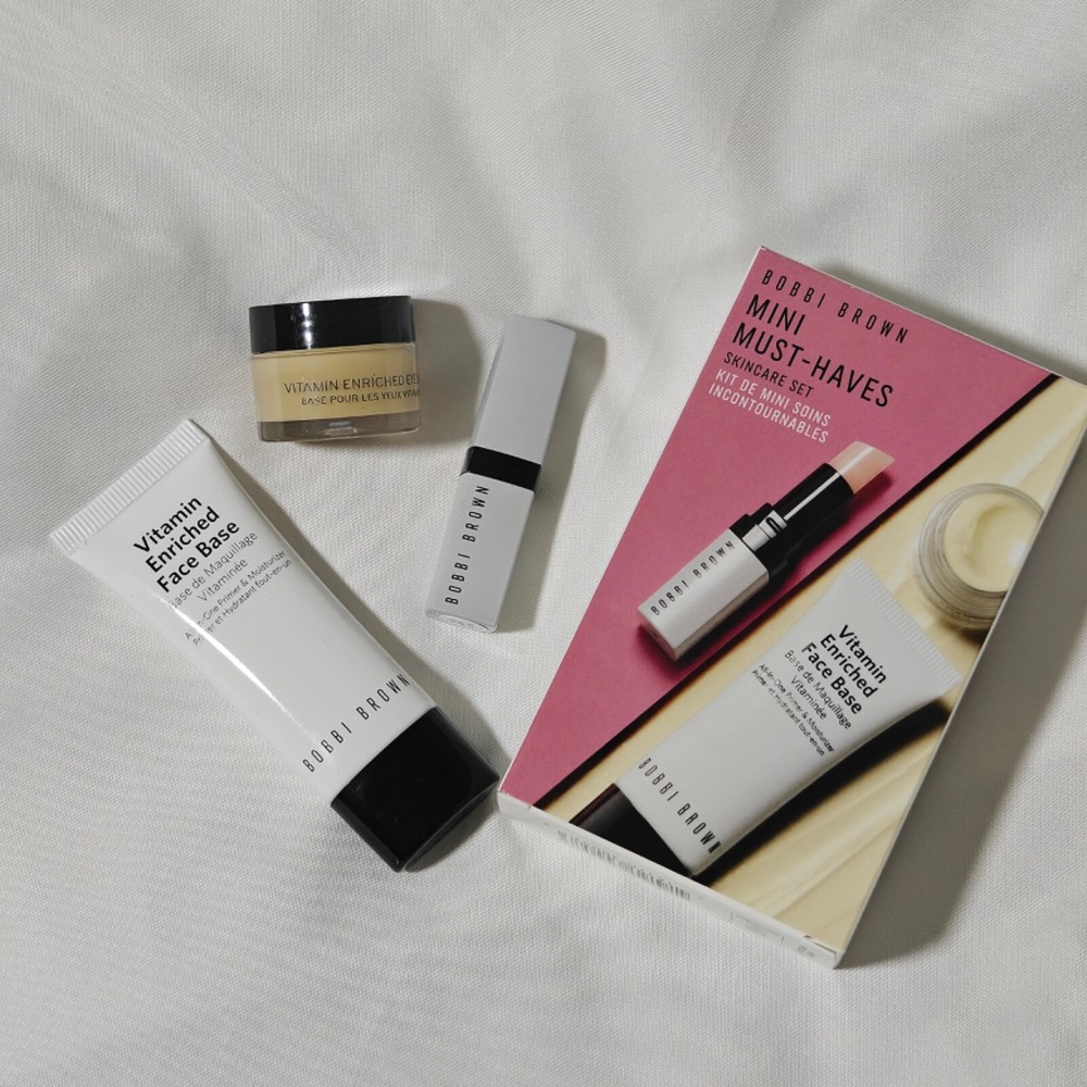 New Bobbi Brown Mini Must-Haves Skincare Set, Eye Base, Face Base, Lip Tint