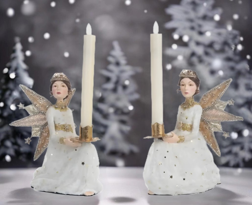 Starry Nights Celestial Angel Candle Holders Set by Katherines Collection
