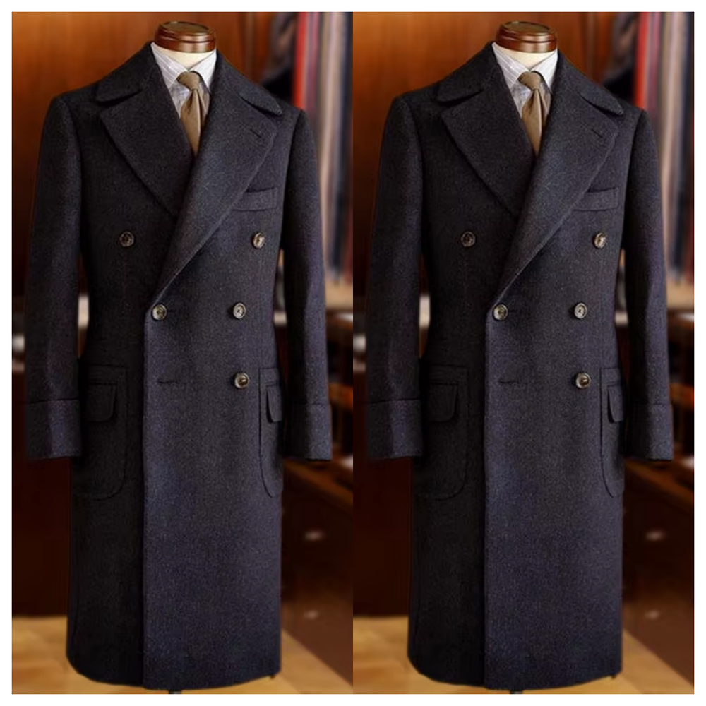 Office Warm Men's Overcoat Workwear Business Winter Outdoor Long Suit Jacket
