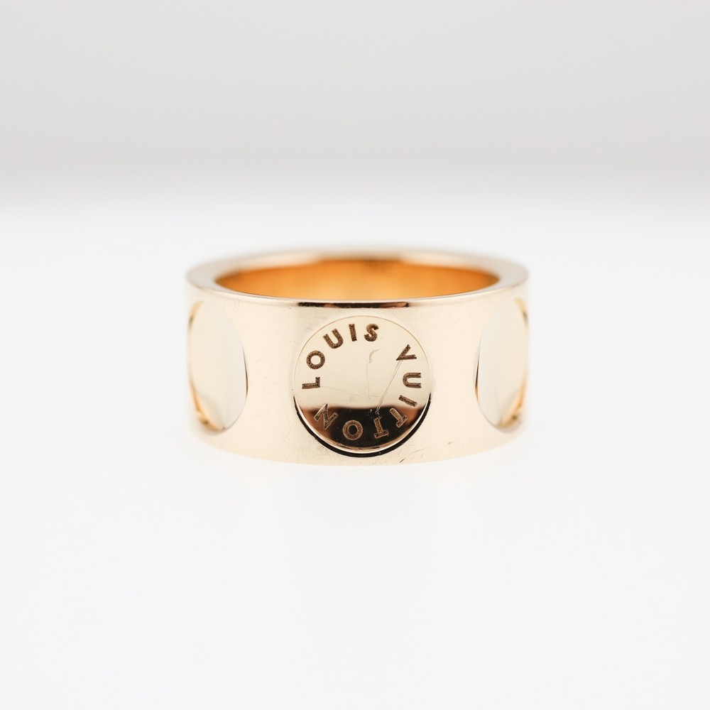 READ Louis Vuitton 18K Yellow Gold Ring Empreinte Bague Bandeau EU 54 US 7 LV