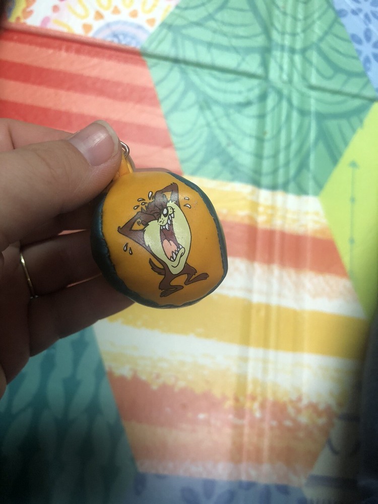 Tasmanian Devil Taz Hacky Sack Keychain Beanbag Ball Keyring Looney Tunes 1997