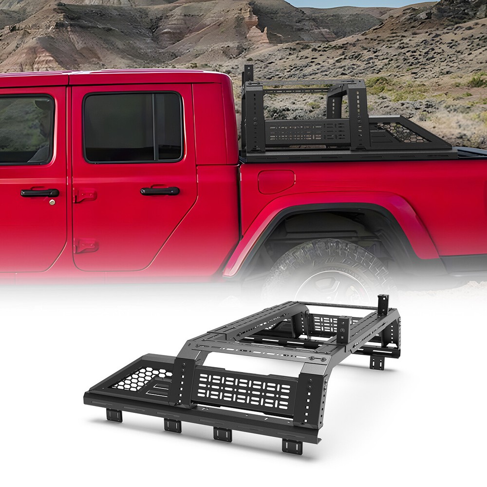 Adjustable For Universal Full-size Pickup Trucks Bed Rack Roll bar+Molle Panel