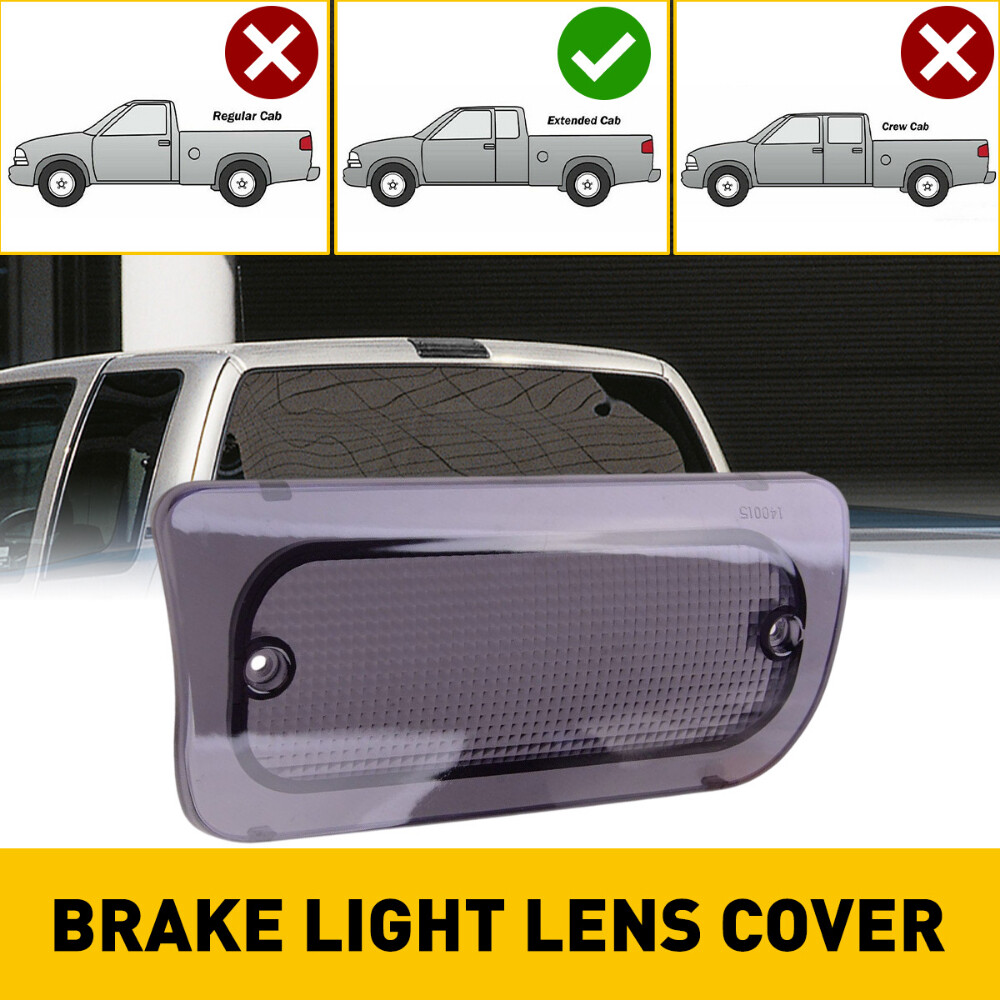Smoke 3rd Brake Light Cover Lens for 1994-2004 Chevy S-10 Extended Cab