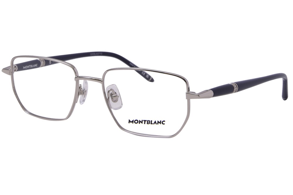 Mont Blanc MB0347O 005 Silver Blue Full Rim Eyeglasses for Men 54mm