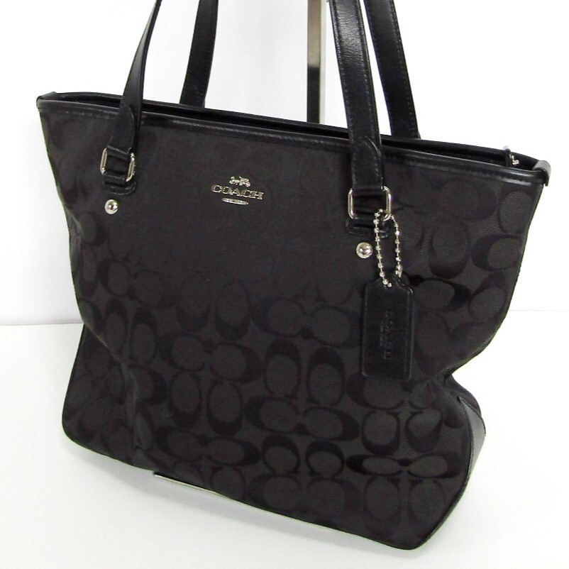 COACH Signature Black Shoulder Bag  
