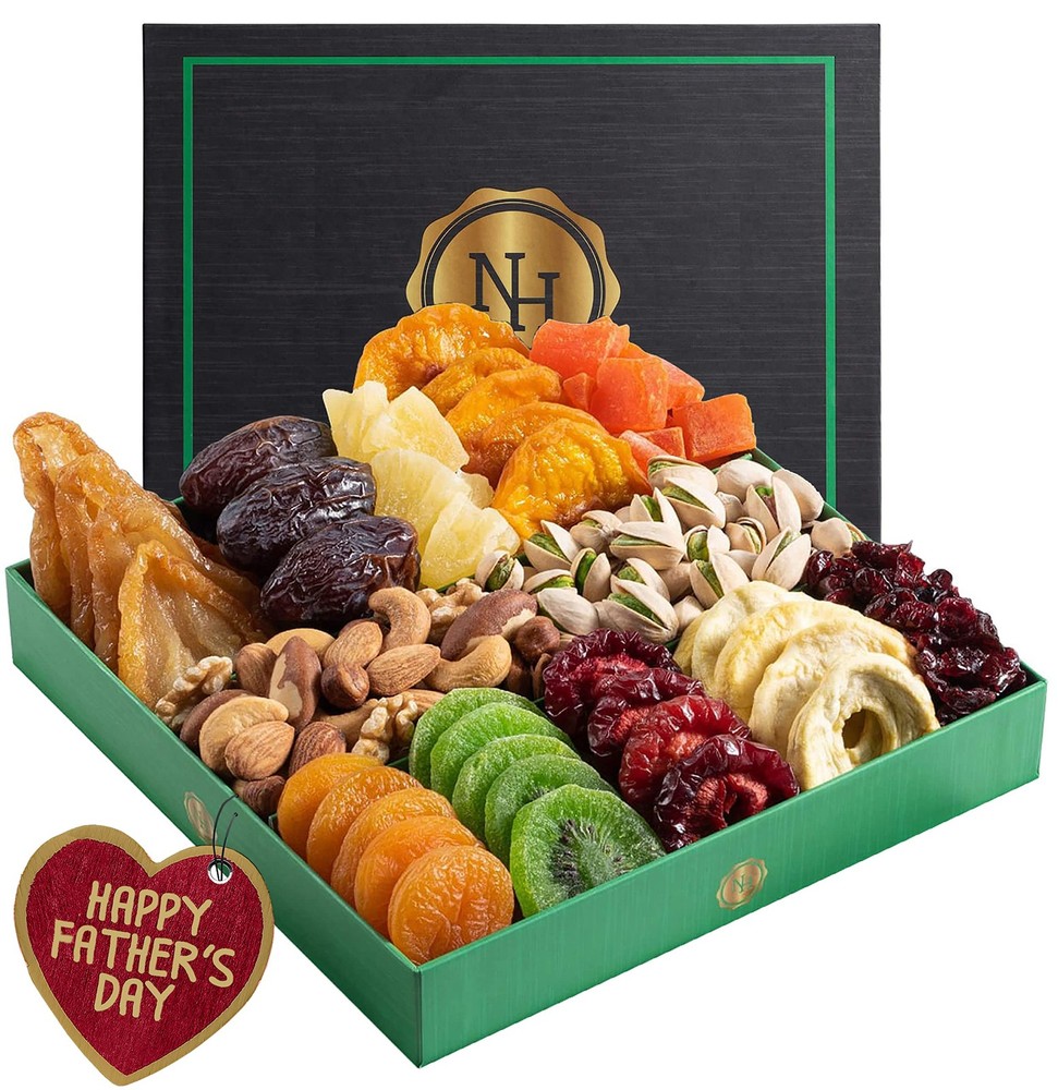 Fathers Day Gift Basket with Assorted Dried Fruit and Nuts - Perfect Snack Box for Dad-image