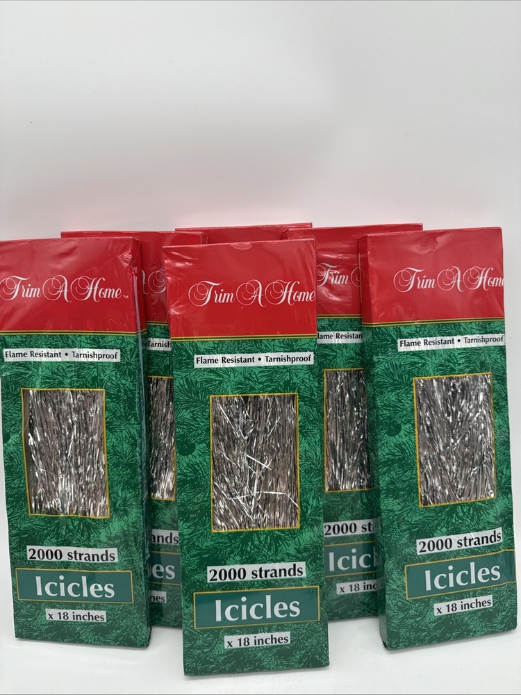 Trim A Home Christmas Silver Tinsel Icicles 2000 Strands 18