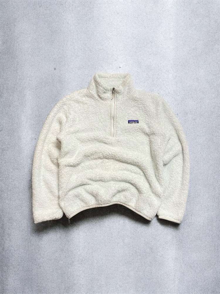 Vintage Patagonia Fleece Zip-Up Sweater for Women Size Medium in White