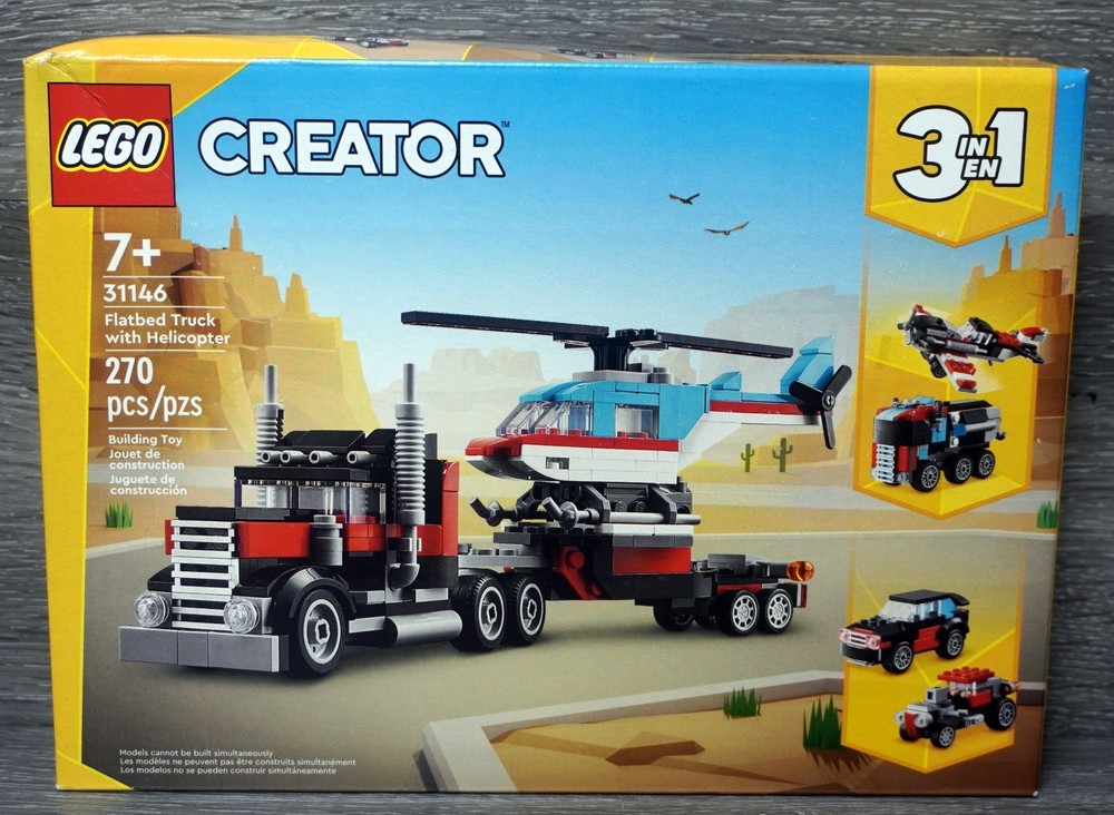 LEGO CREATOR: Flatbed Truck with Helicopter (31146) Sealed Free Shipping