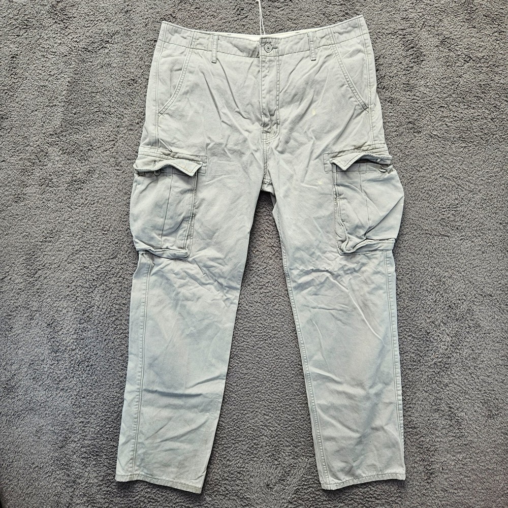 Levis Pants Men Size 34x34 Gray Straight Leg Cargo Pant