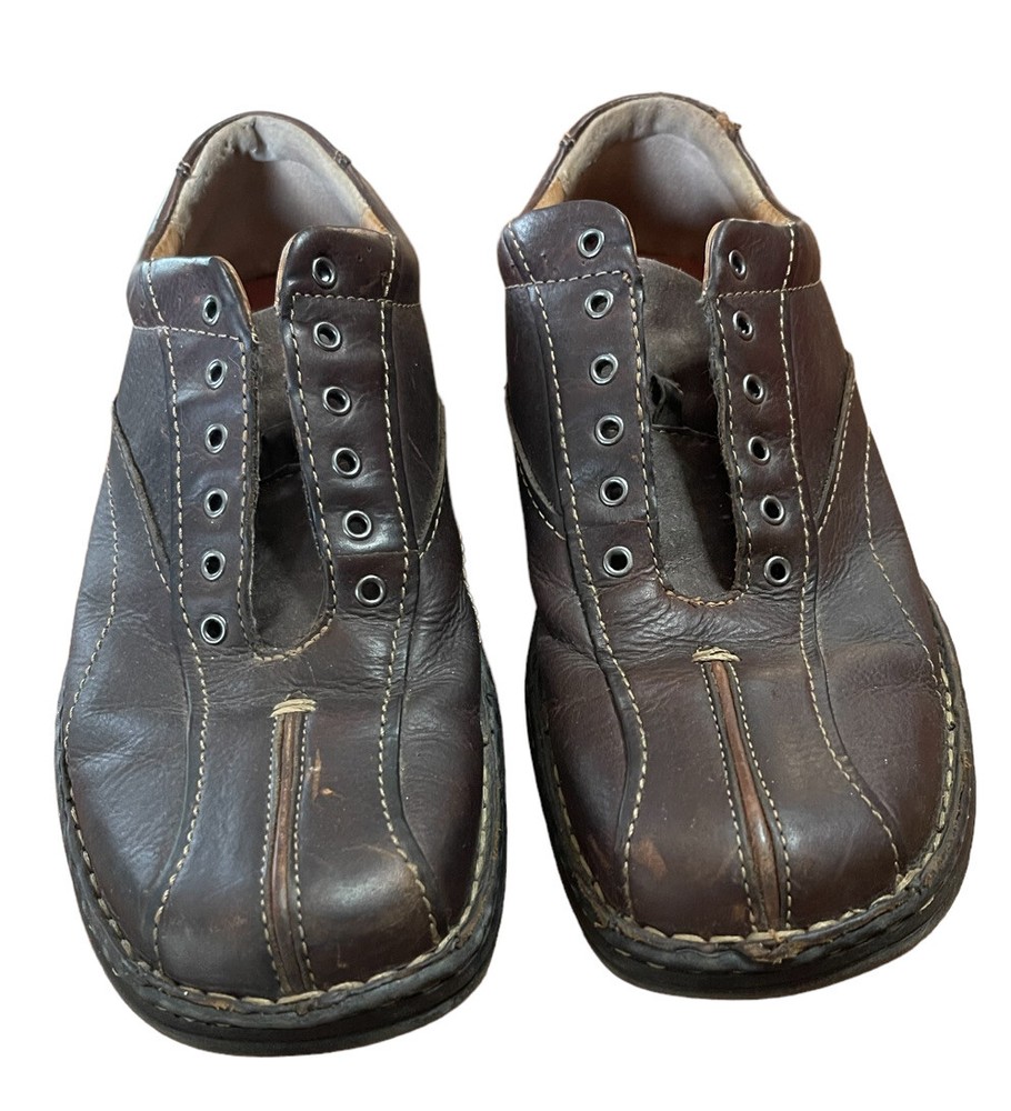Clarks Men's 75052 Black Leather Oxford Shoes Size 10 M No Laces