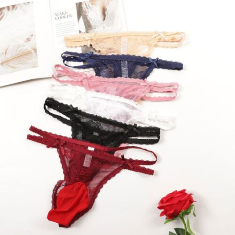 1*Mens Sissy Lace Lingerie Thong G-String Briefs Pouch Panties Bikini Underwear~