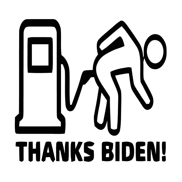 Political Humor Gas Decal Thanks Biden Sticker Weatherproof Vinyl Decal for Car