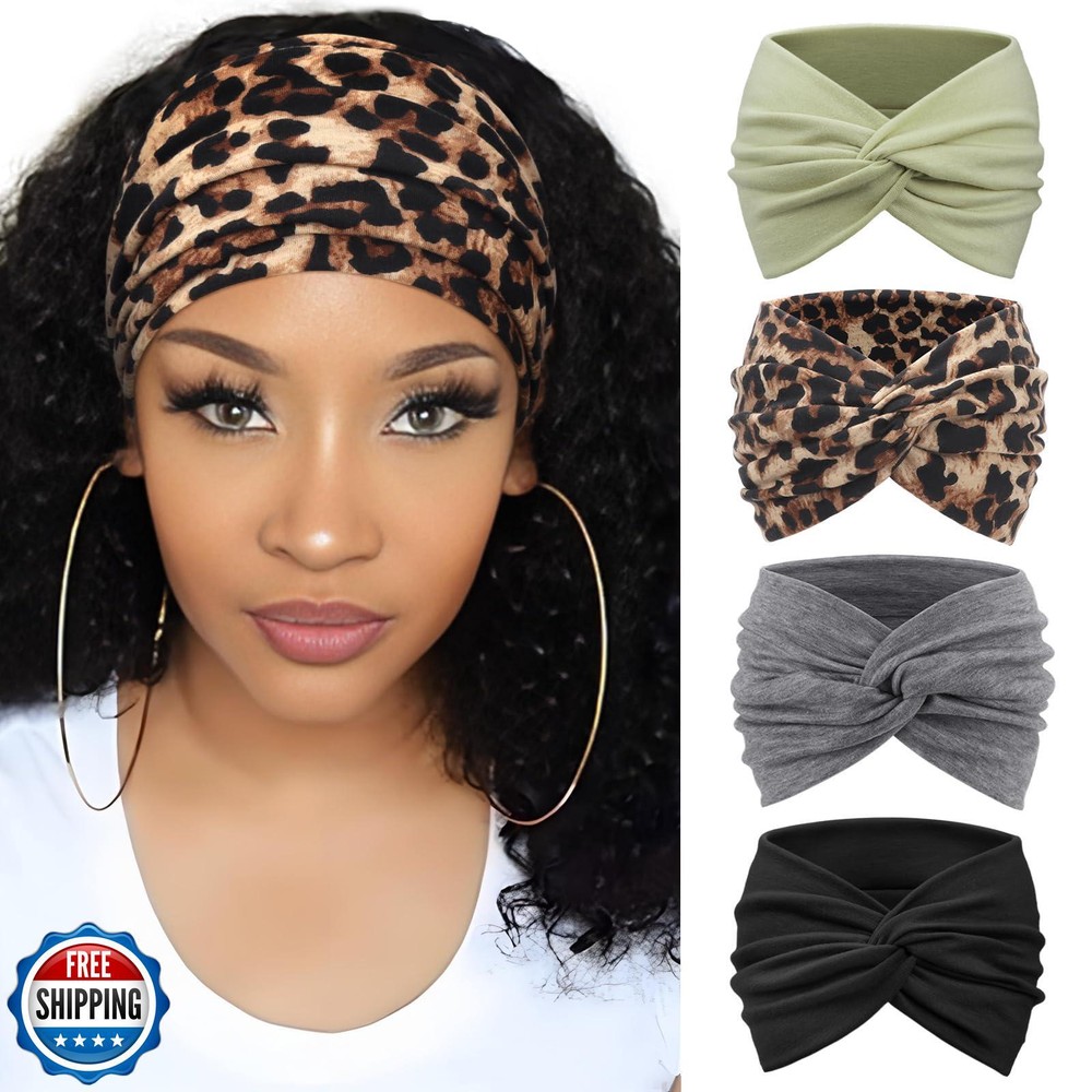 Extra Wide Non-Slip Turban Headband for Women with Boho Style