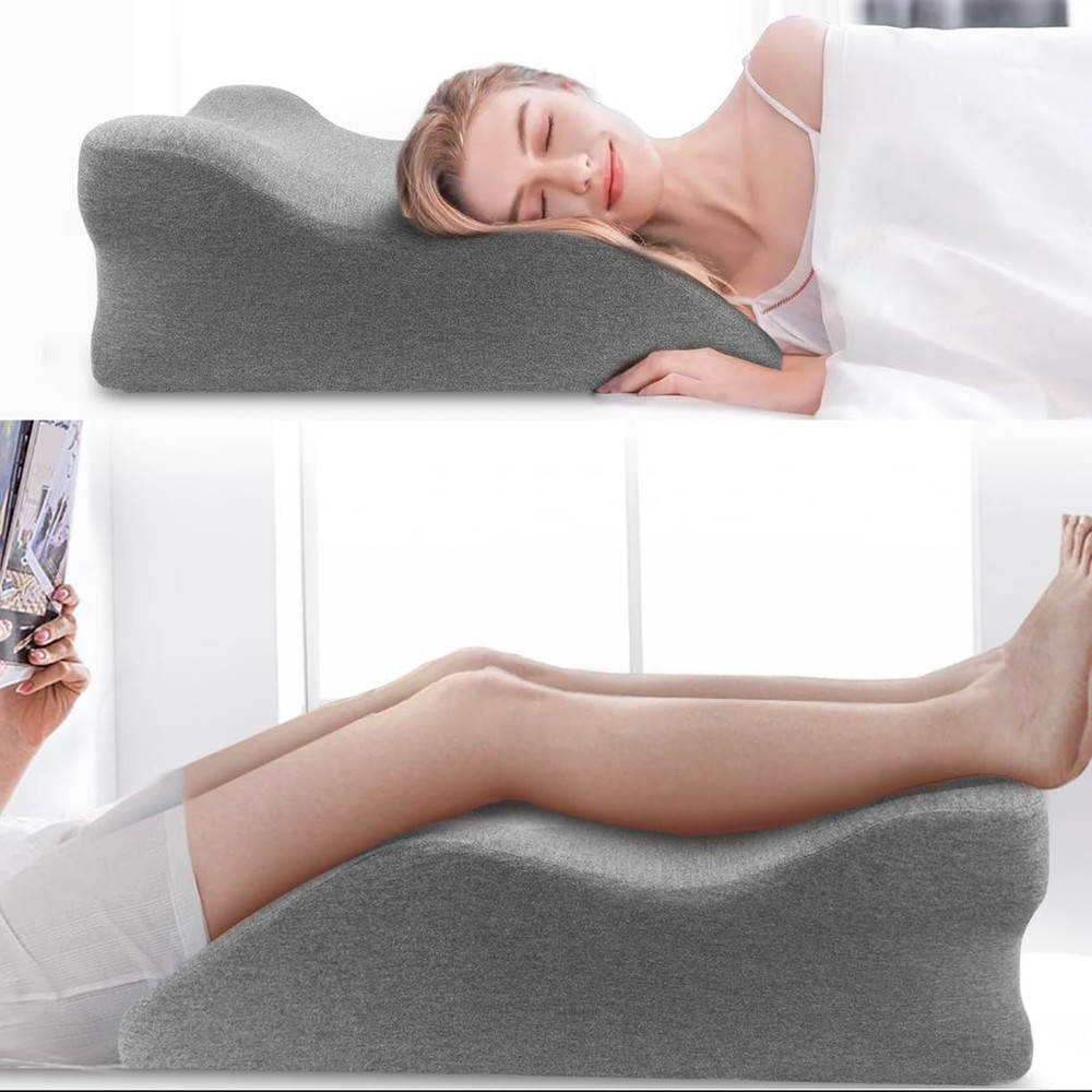Leg Elevation Pillow for Sleeping – Comfortable Wedge Cushion Supports Legs