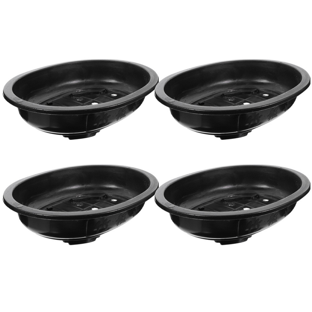 4 Pcs Oval Large Planting Pot Ceramic Bonsai Pots Flower