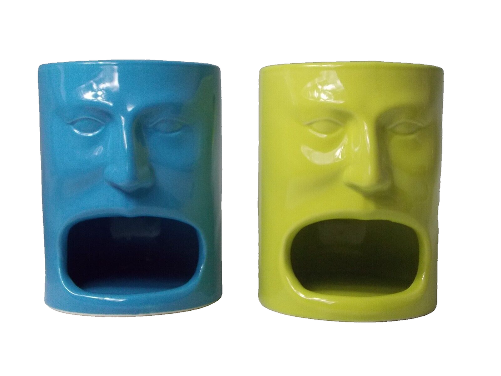 Cordon Bleu Tiki Face Coffee Tea Mug Big Mouth Milk Cookie Holder Retired  f(2)