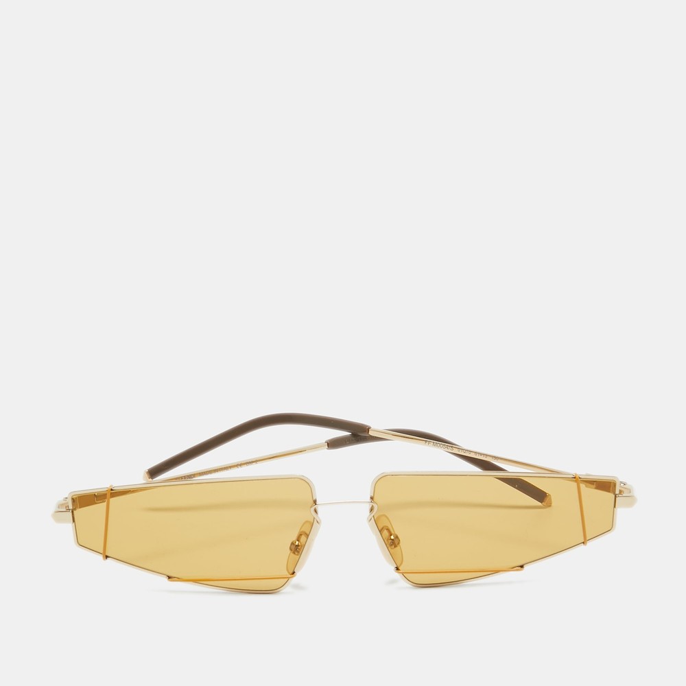 Fendi Yellow Geometric Sunglasses FFM0054/S with Stylish Design