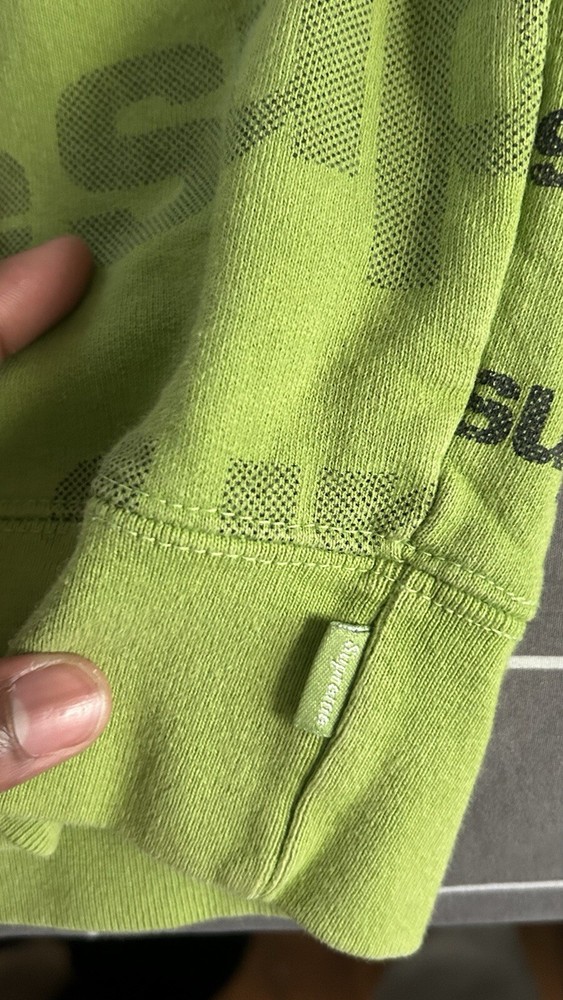 Supreme Lime green Sweatshirt (slight rip on sleeve)