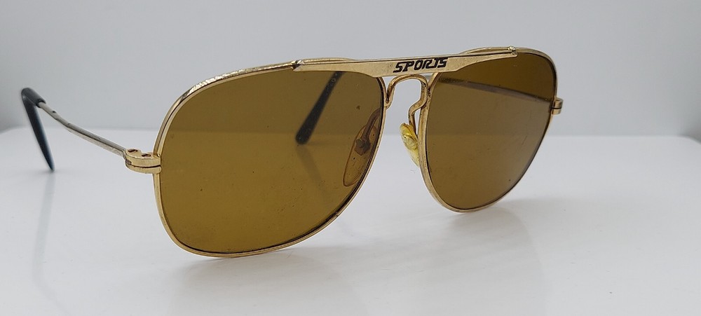 Vintage Gold Pilot Metal Sunglasses Frames Only Made in Taiwan