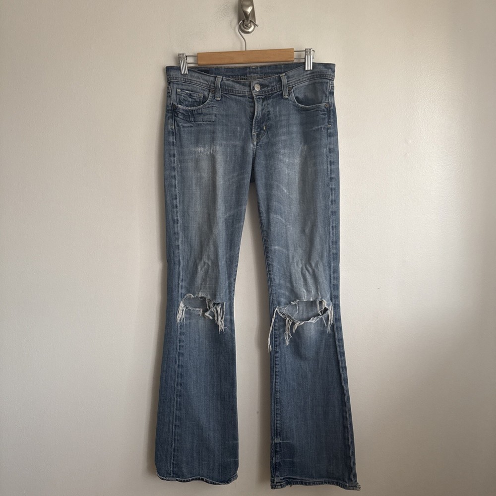 Women’s Citizens Of Humanity Blue Ingrid 002 Low Waist Flair Jeans Size 29 Denim