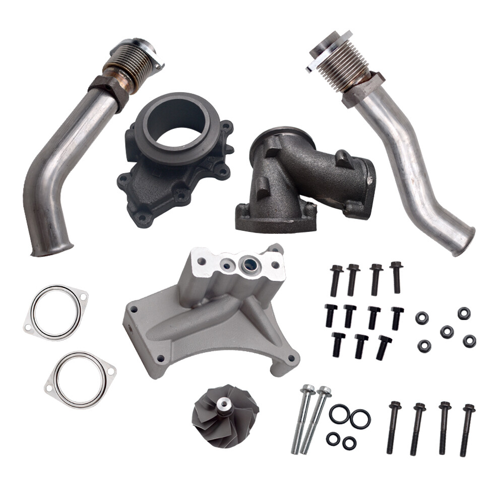 Turbo Pedestal Non-EBP Valve Upgraded 5+5 Wheel & Up Pipes For 99.5-03 Ford 7.3L