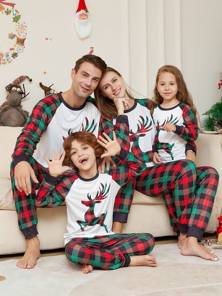 Christmas Family Matching Homewear Outfits Kids Pajamas Sets Xmas Pjs Clothes