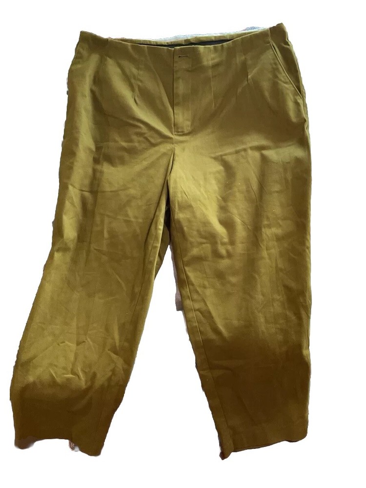 18WAva & Viv OLIVE GREEN - SOFT BRUSHED COTTON - STRETCH Pants Comfy Business