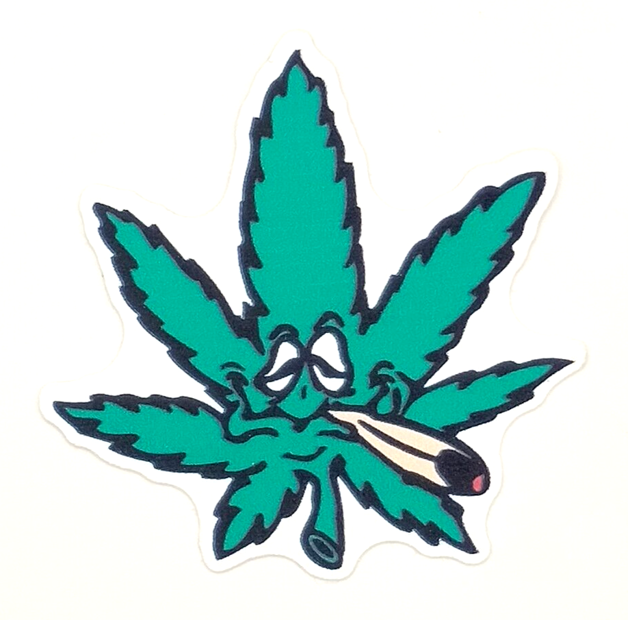 Cannabis Sticker Boho Art Weed Leaf Sticker Weatherproof Vinyl UV Sticker Laptop