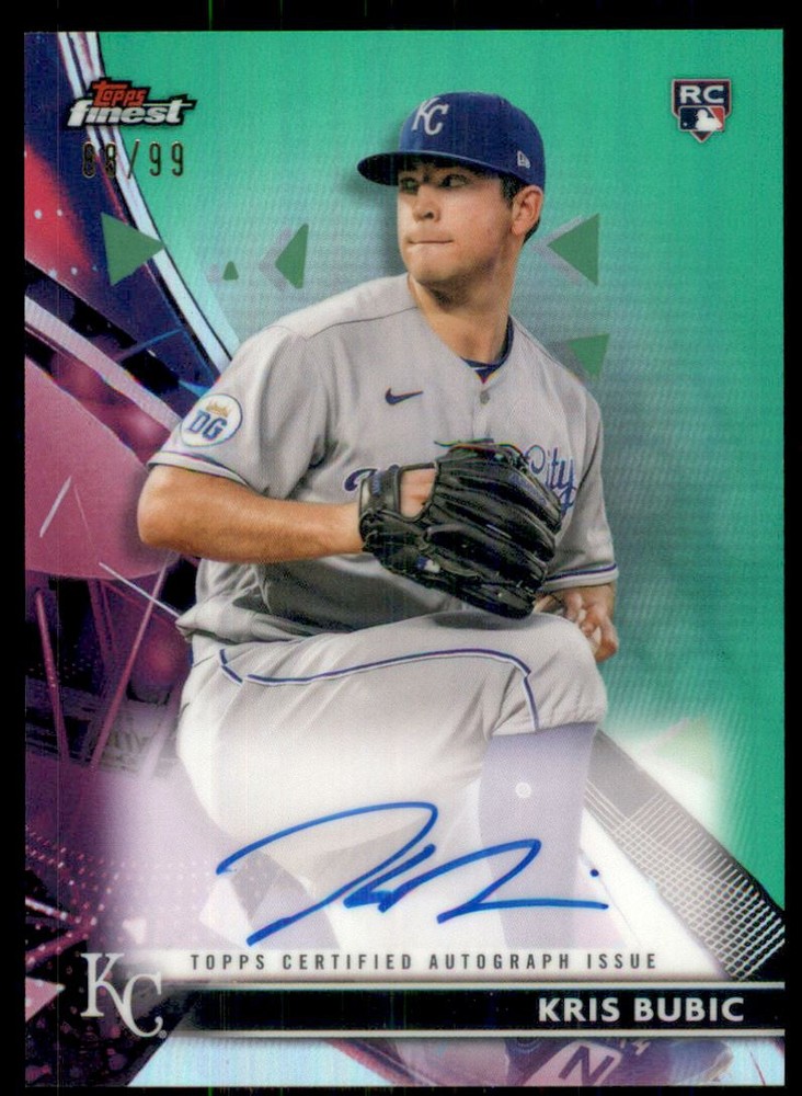 2021 Finest Autographs Green Refractors #FAKB Kris Bubic /99