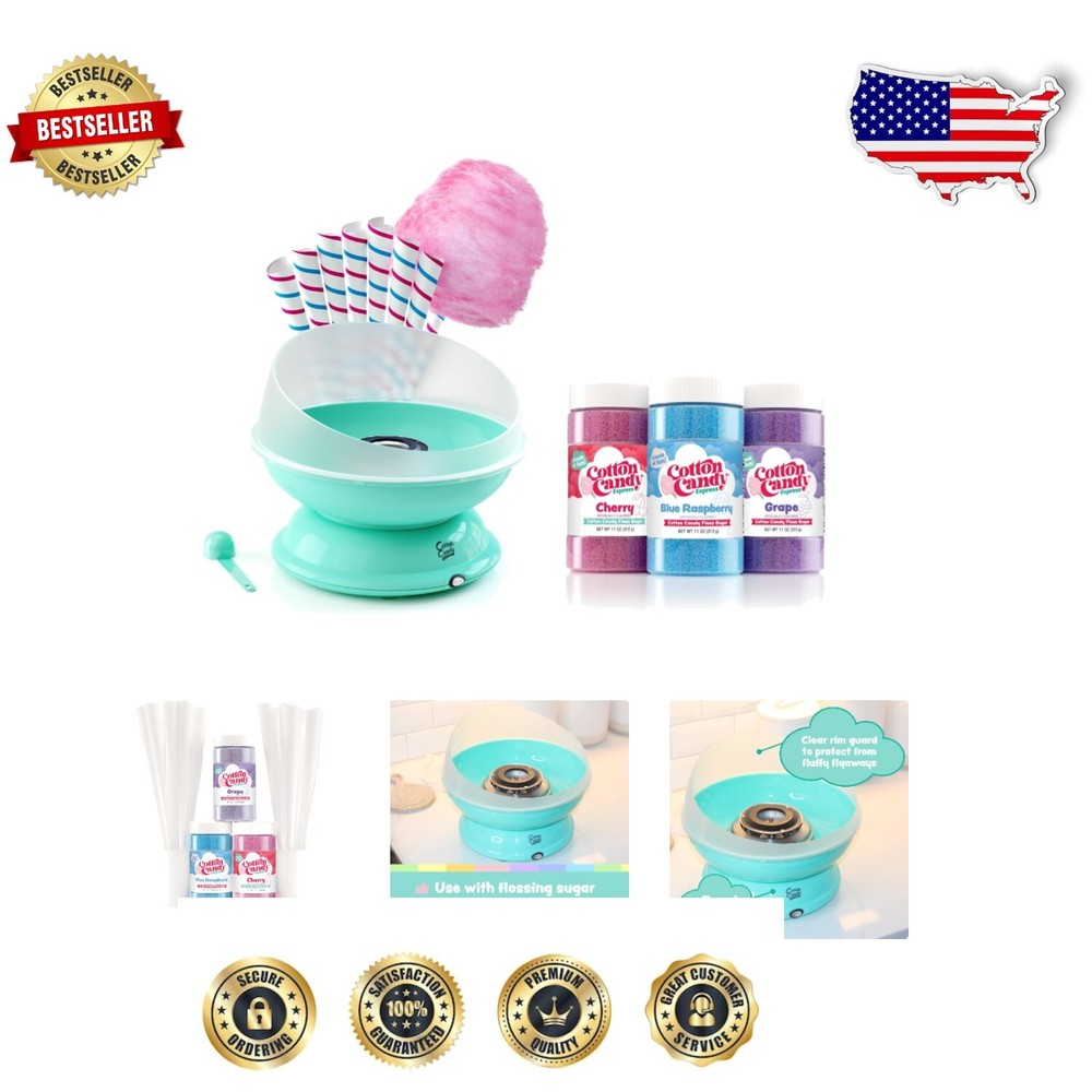 Easy-Clean Cotton Candy Machine with Floss Sugar Variety - Perfect for Parties