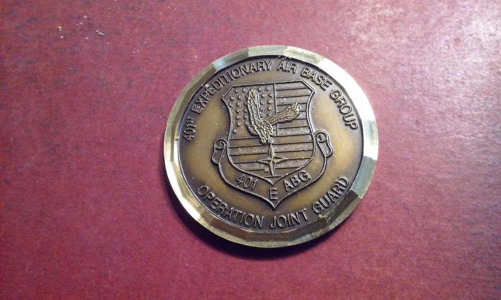 401st Expeditionary Air Base Group Bosnia Operation Joint Guard Challenge Coin