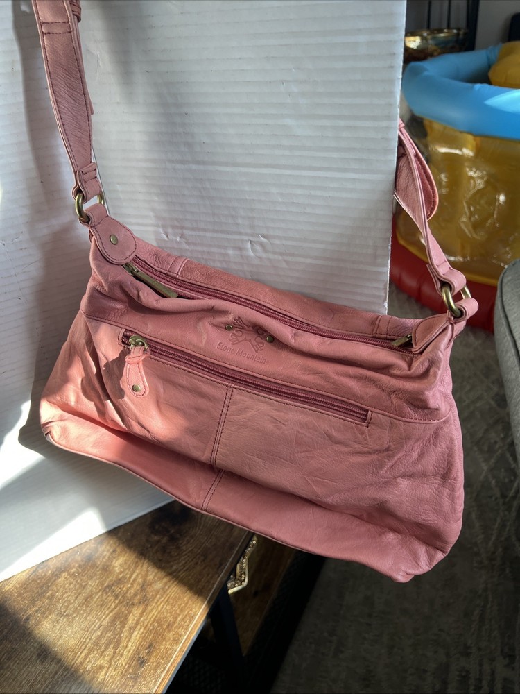 STONE MOUNTAIN Shade Of Pink leather shoulder handbag purse excellent