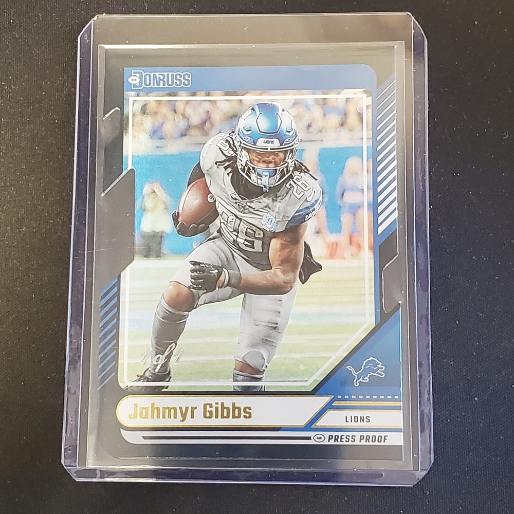 2024 Donruss Black Die Cut 1/1 Jahmyr Gibbs Lions Rookie Card