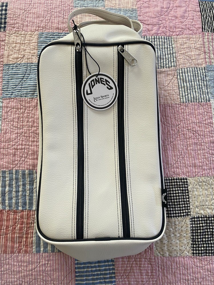 Jones Classic White and Black Golf Shoe Bag