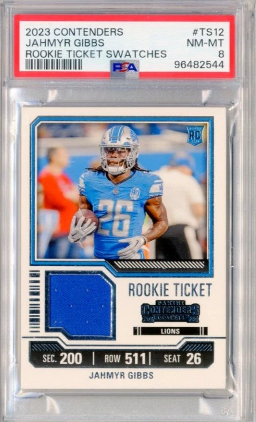 2023 Panini Contenders - Rookie Ticket Swatches #TS12 Jahmyr Gibbs (MEM, RC)