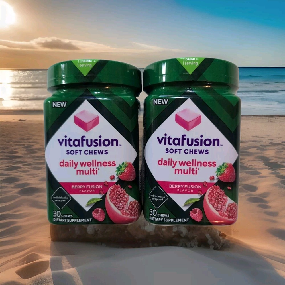 Vitafusion Soft Chews Daily Wellness Berry Fusion, 30ct  EXP 03/2026 Lot Of 2