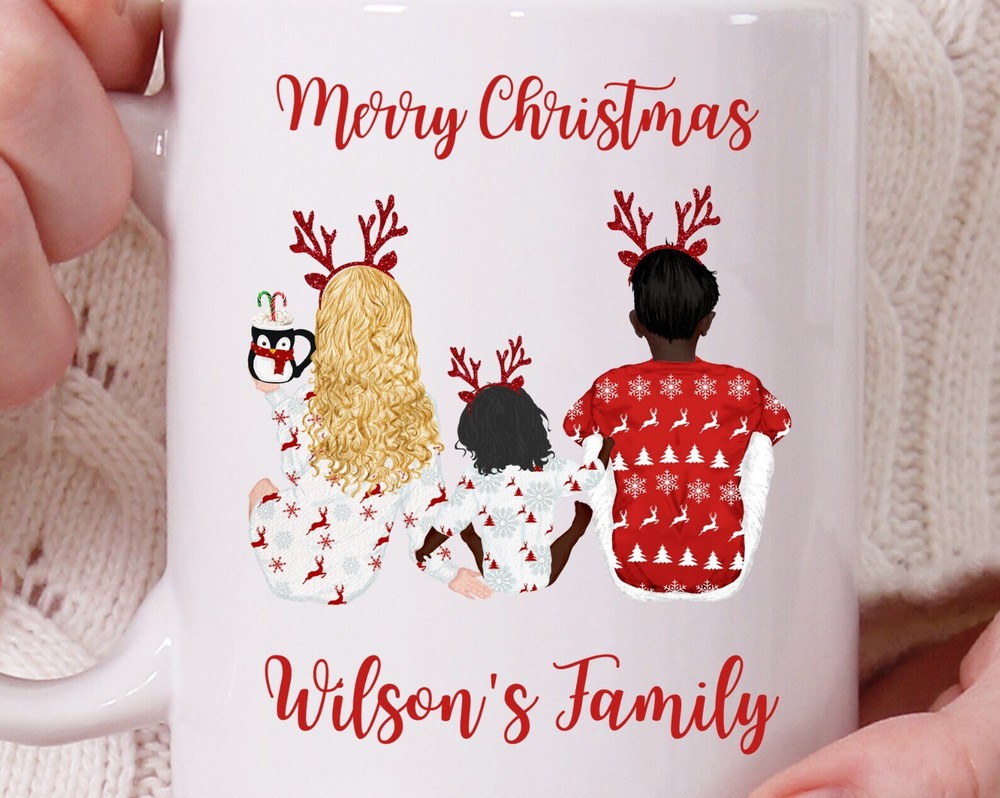 Personalised Christmas Mug Cup Of Christmas Family Christmas Mugcustom Hair Skin